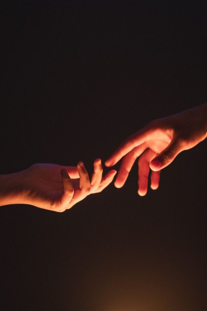 hands reaching